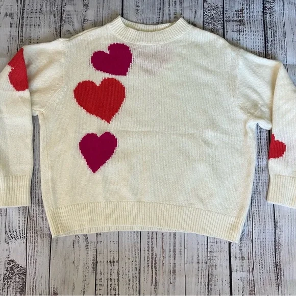 Lou & Grey For Loft Soft Heart Sweater Oversized Wool Blend Size XS - Picture 5 of 9
